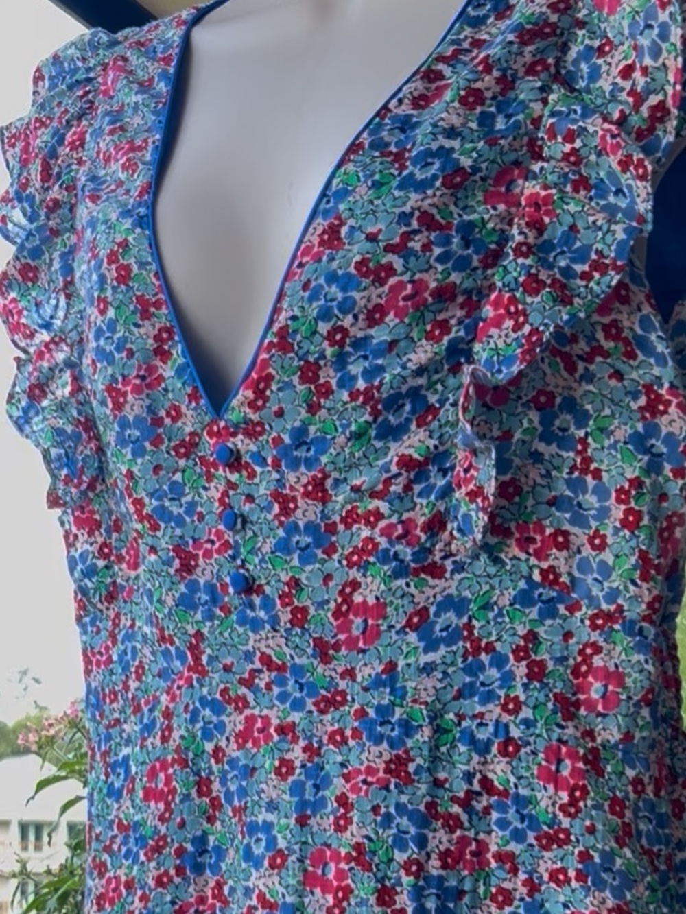 Betsey Johnson Ditsy Floral Spring/Summer Cottage Core Dress SZ LG NWT - Picture 3 of 15